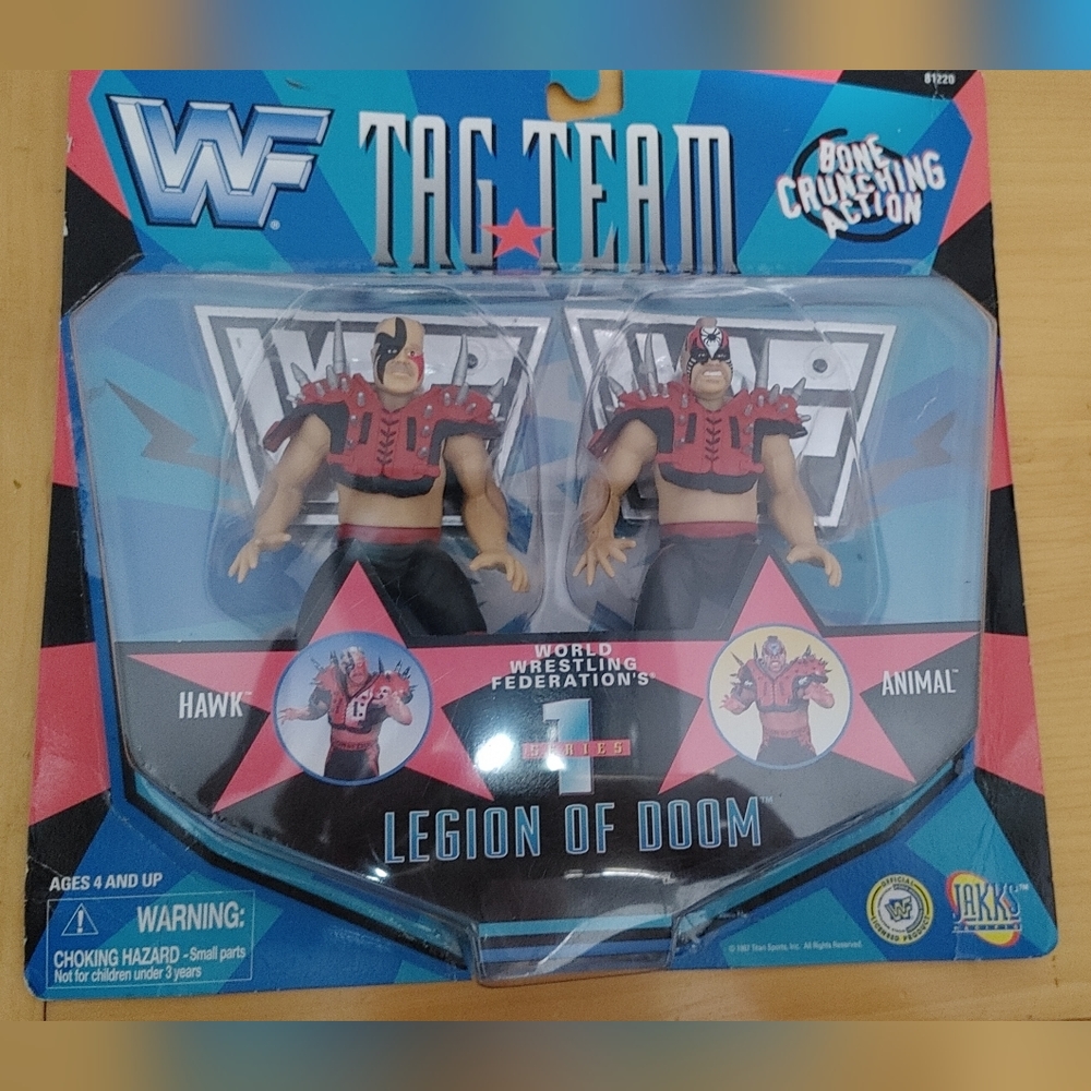 1997 WWF Jakks Pacific Tag Team Series 1 LOD ROAD WARRIORS factory sealed